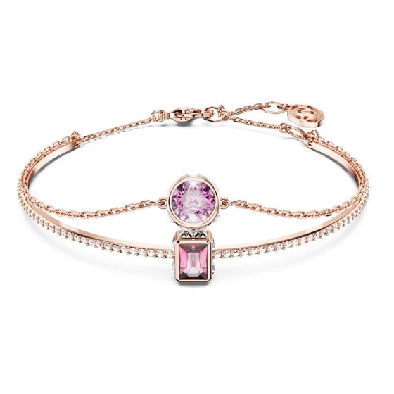 Swarovski Stilla Bangle - Pink with Rose Gold Tone Plating 5668243