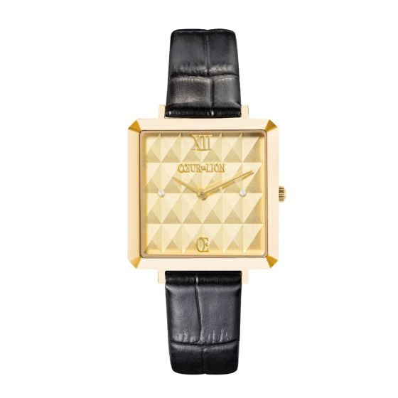 Coeur De Lion Iconic Cube Spikes Watch - Gold and Black - 7662711316