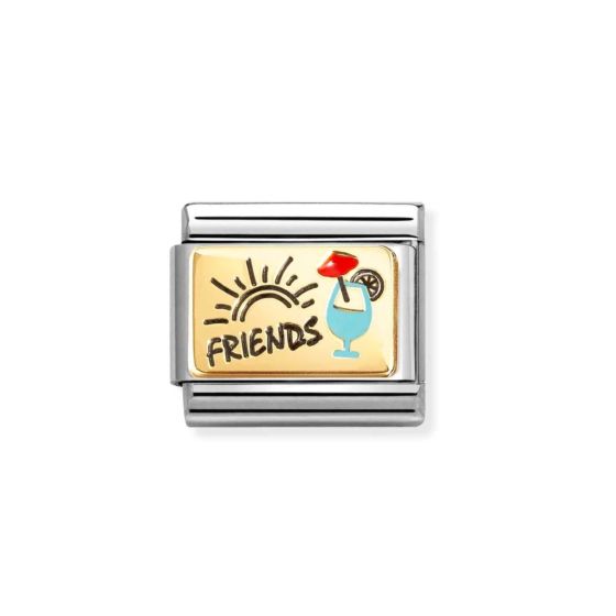 Nomination Classic Gold and Enamel Friends with Cocktail Charm 030289/08