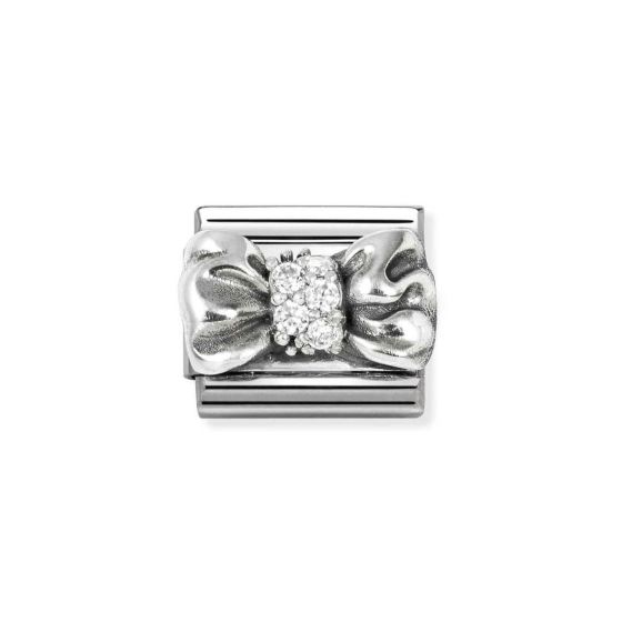 Nomination Classic Silver and Zirconia Ribbon Bow Charm 330323/11