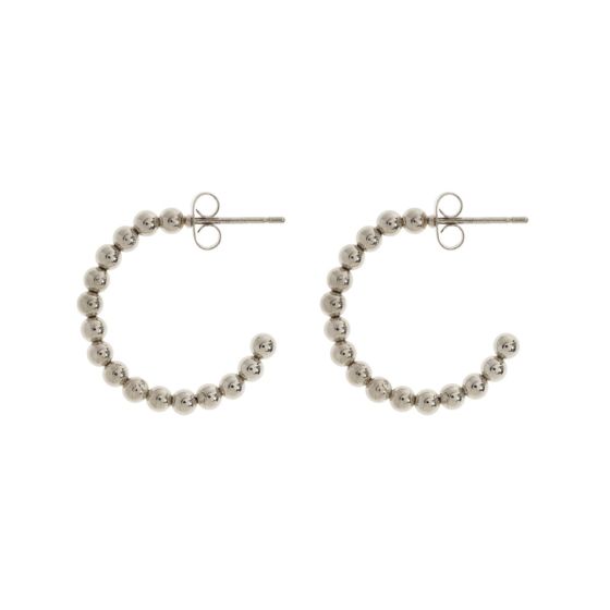 Timi Ida Bubbly Hoop Earrings Stainless Steel Silver 8442301