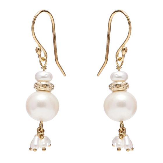 Annie Haak Precious Dangle Gold Plated Earrings - Pearl