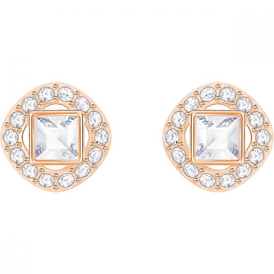Swarovski Angelic Square Pierced Earrings, Rose Gold Plating 5352049