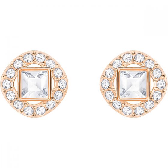 Swarovski Angelic Square Pierced Earrings, Rose Gold Plating 5352049