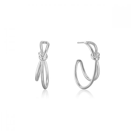 Ania Haie Silver Knot Hoop Earrings E029-02H
