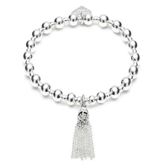 Annie Haak Orchid Silver Charm Bracelet - Tassel