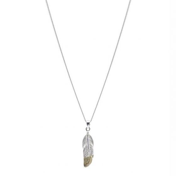 Annie Haak Silver and Gold Dipped Feather Necklace