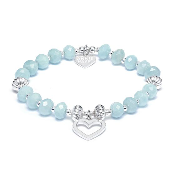 Annie Haak Amazonite Open Heart Silver Bracelet B2210-17