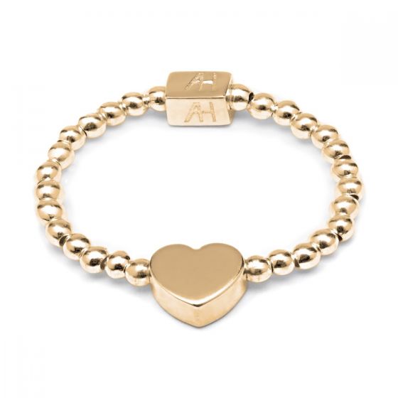 Annie Haak Dainty Boxed Heart Gold Ring R0300