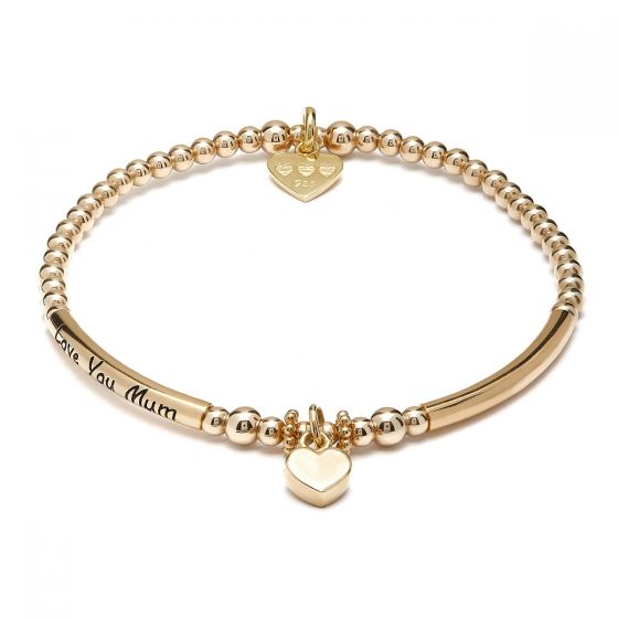 Annie Haak Love You Mum Gold Charm Bracelet - Boxed Heart