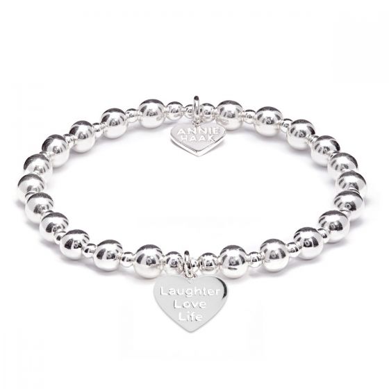 Annie Haak Orchid Silver Charm Bracelet - Laughter Love Life