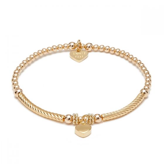 Annie Haak Pipa Boxed Heart Gold Charm Bracelet
