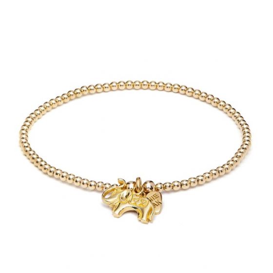 Gold elephant charm bracelet new arrivals