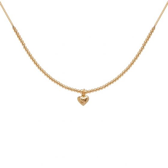 Santeenie Gold Charm Necklace - Solid Heart N0529