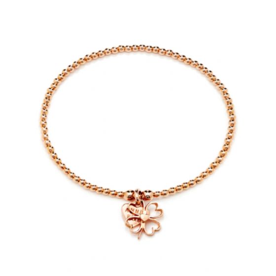 Annie Haak Santeenie Rose Gold Charm Bracelet - Four Heart Clover
