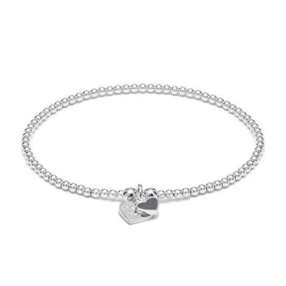 Annie Haak Santeenie Silver Charm Bracelet - Charcoal Heart 