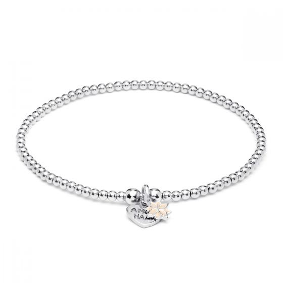 Annie Haak Santeenie Silver Charm Bracelet - Peach Daisy B1016-17