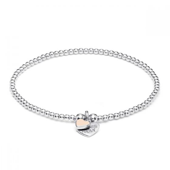 Annie Haak Santeenie Silver Charm Bracelet - Peach Heart B1012-17