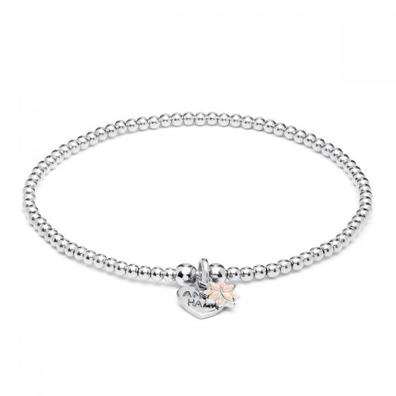 Annie Haak Santeenie Silver Charm Bracelet - Pink Daisy B1015-17