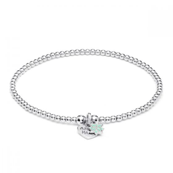 Annie Haak Santeenie Silver Charm Bracelet - Turquoise Daisy B1014-17