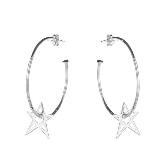Annie Haak Star Hoop Silver Earings-E0165