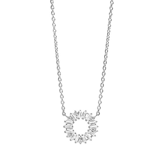 Sif Jakobs Antella Circolo Necklace - Silver with White Zirconia