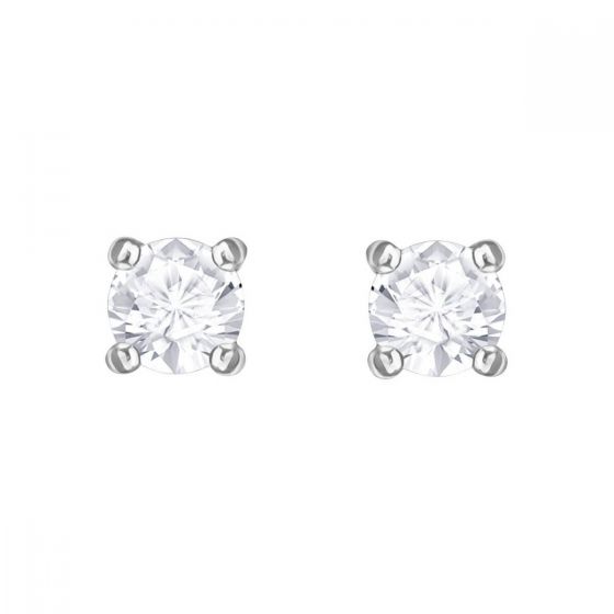 Swarovski Attract Round Pierced Earrings, White, Rhodium Plating 5408436