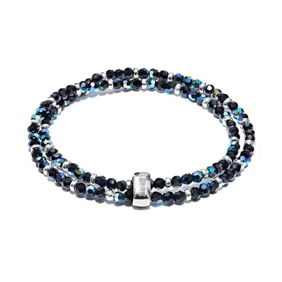 Annie Haak Looped Mini Blisski Silver Bracelet - Black Crystal B2688-17