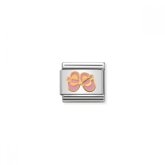 Nomination Classic Pink Baby Shoes Charm - 18k Gold - 030242/37