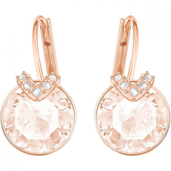 Swarovski Bella V Pierced Earrings, Pink, Rose Gold Plating 5299318