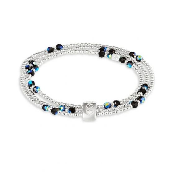 Annie Haak Blissful Silver Looped Bracelet - Jet Crystal