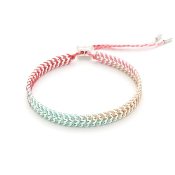 Boho Betty Iztac Candy Ombre Silver Woven Slider Bracelet