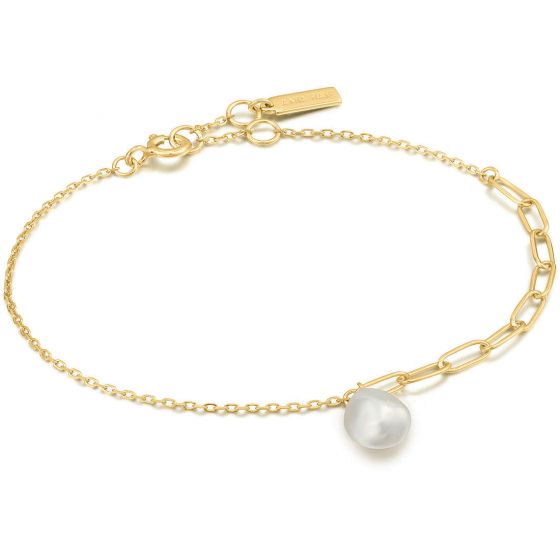Ania Haie Pearl Chunky Gold Bracelet B019-02G