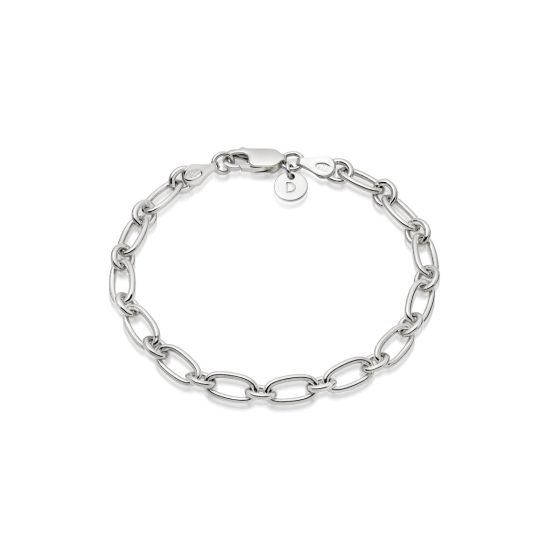 Daisy Stacked Linked Chain Bracelet - Silver BRB8004_SLV