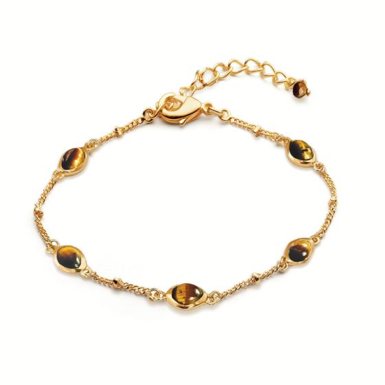 Sarah Alexander Cinnabar Gemstone Dome Charm Bracelet.