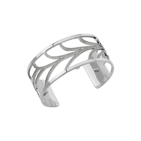 Les Georgettes Courbe 25mm Silver and Zirconia Bangle