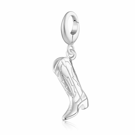 Lily Charmed Cowboy Boot Charm Silver