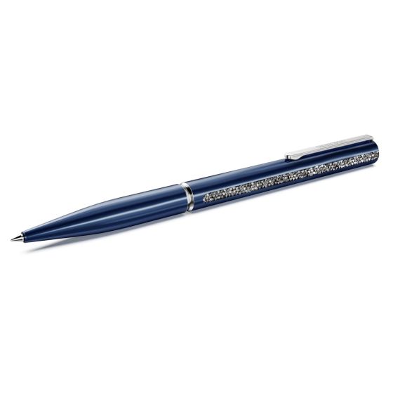 Swarovski Crystal Shimmer Glide Ballpoint Pen - Blue Lacquered Chrome Plated