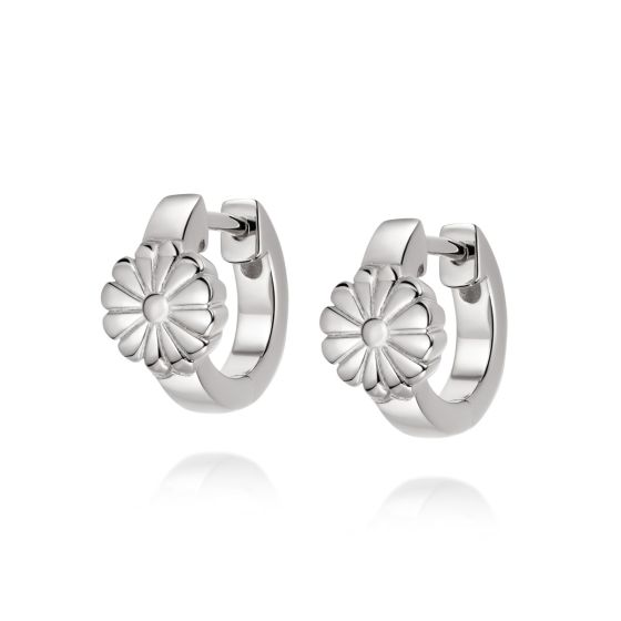 Daisy Daisy Bloom Huggie Earrings - Silver DE01_SLV