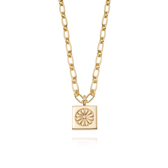 Daisy Bloom Medallion Necklace - Gold DN02_GP