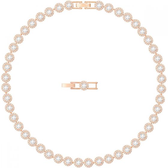 Swarovski Angelic All Around Necklace, White, Rose Gold Plating 5367845