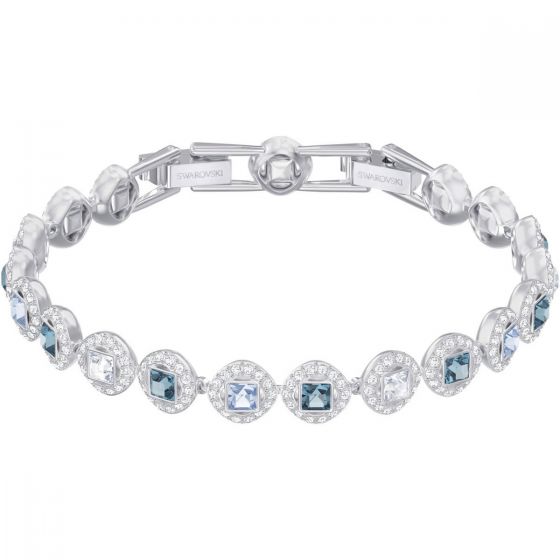 Swarovski Angelic Square Bracelet, Blue, Rhodium Plating 5289514