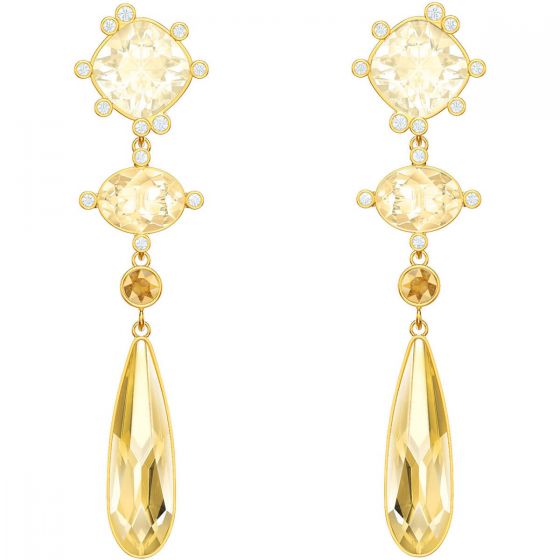 Swarovski Olive Pierced Earrings, Multi-coloured, Gold plating
 5456889	
