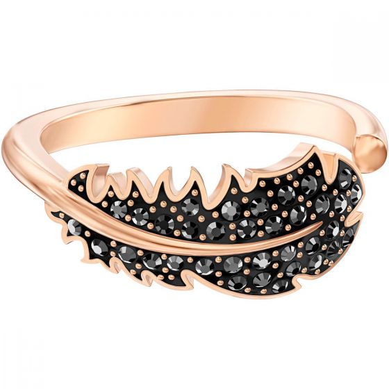 Swarovski Naughty Motif Ring, Black, Rose Gold Plating 5495296, 5509681