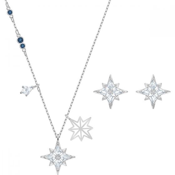 Swarovski Symbol Star Set, White, Rhodium Plating 5517182