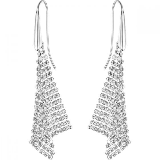 Swarovski Fit Pierced Earrings, Small, White, Rhodium Plating 5143068