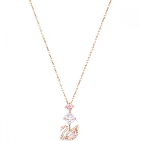 Swarovski Dazzling Swan Y Necklace, Multi-Coloured, Rose Gold Plating 5473024