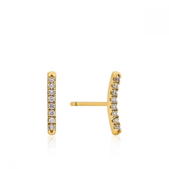 Ania Haie Shimmer Pave Bar Stud Earrings - Gold E003-06G
