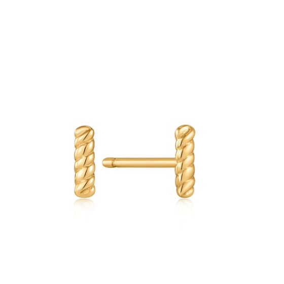 Ania Haie Rope Bar Stud Earrings - Gold - E036-01G