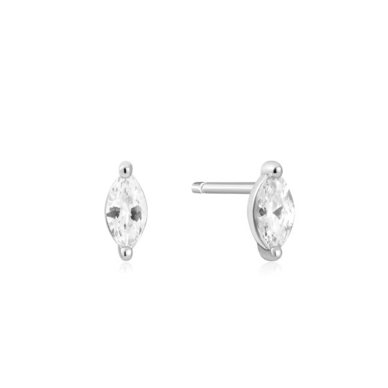 Ania Haie Marquise Solitaire Silver Stud Earrings - E059_02H